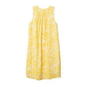 H&M Yellow Art Deco Patterned Sleeveless Crepe A-Line Dress Size 6